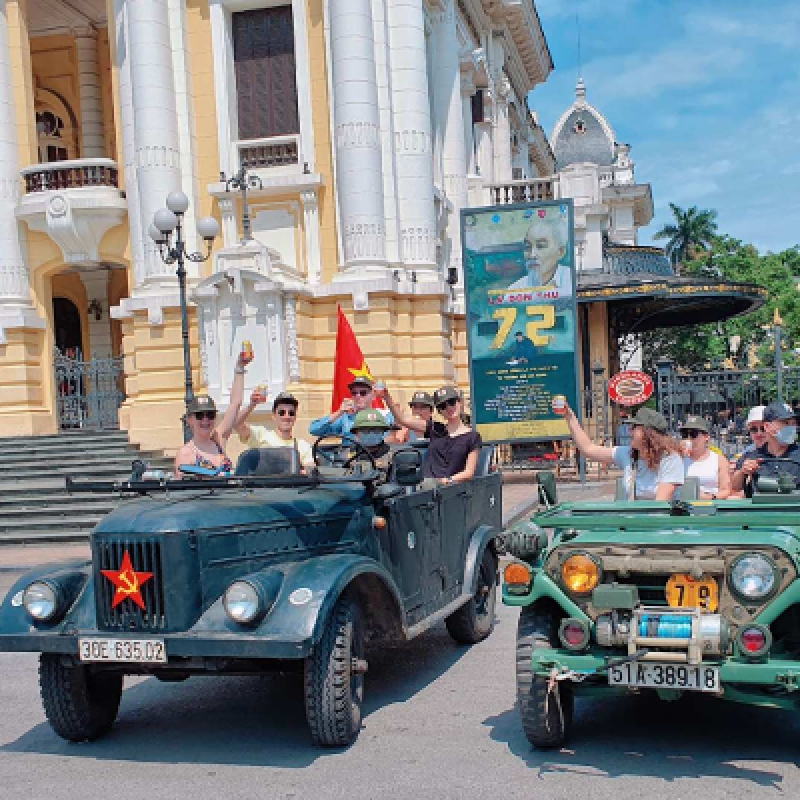 Hanoi Hidden Gems Vintage Jeep Exploration of Food Culture ( Morning Tour) 