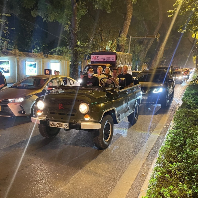 Hanoi Hidden Gems Vintage Jeep Exploration of Food Culture (Sunset & Night Tour)