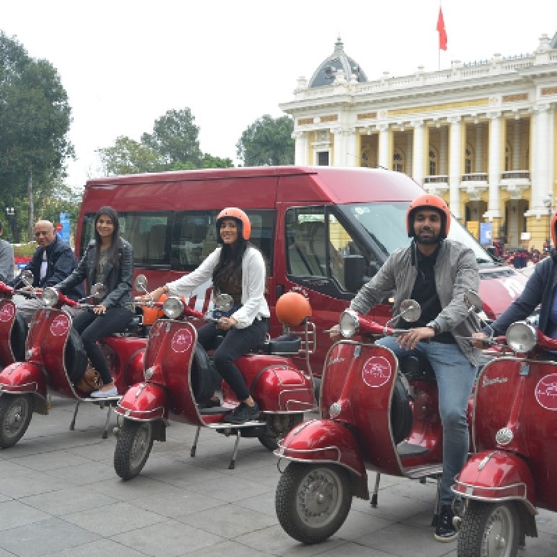 Hanoi Vespa Tour Culture Sights and Culinary Delights Exploration (Sunset & Night Tour)