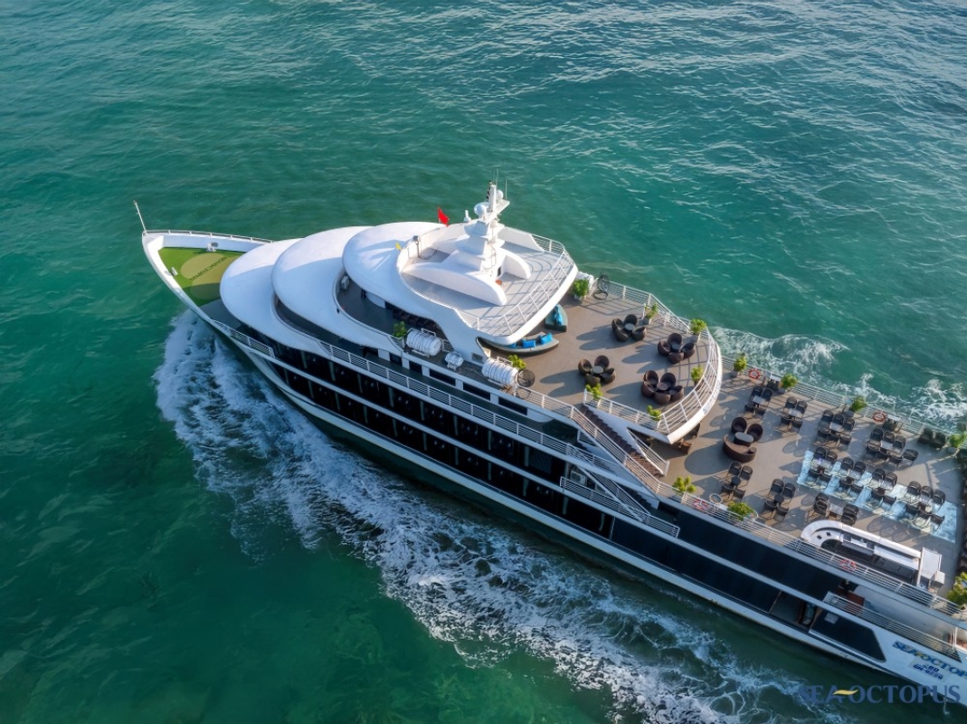 Sea Octopus Cruise – 1-Day Halong Bay Exploration with Cave, Island & Afternoon Tea By Sanna Tour