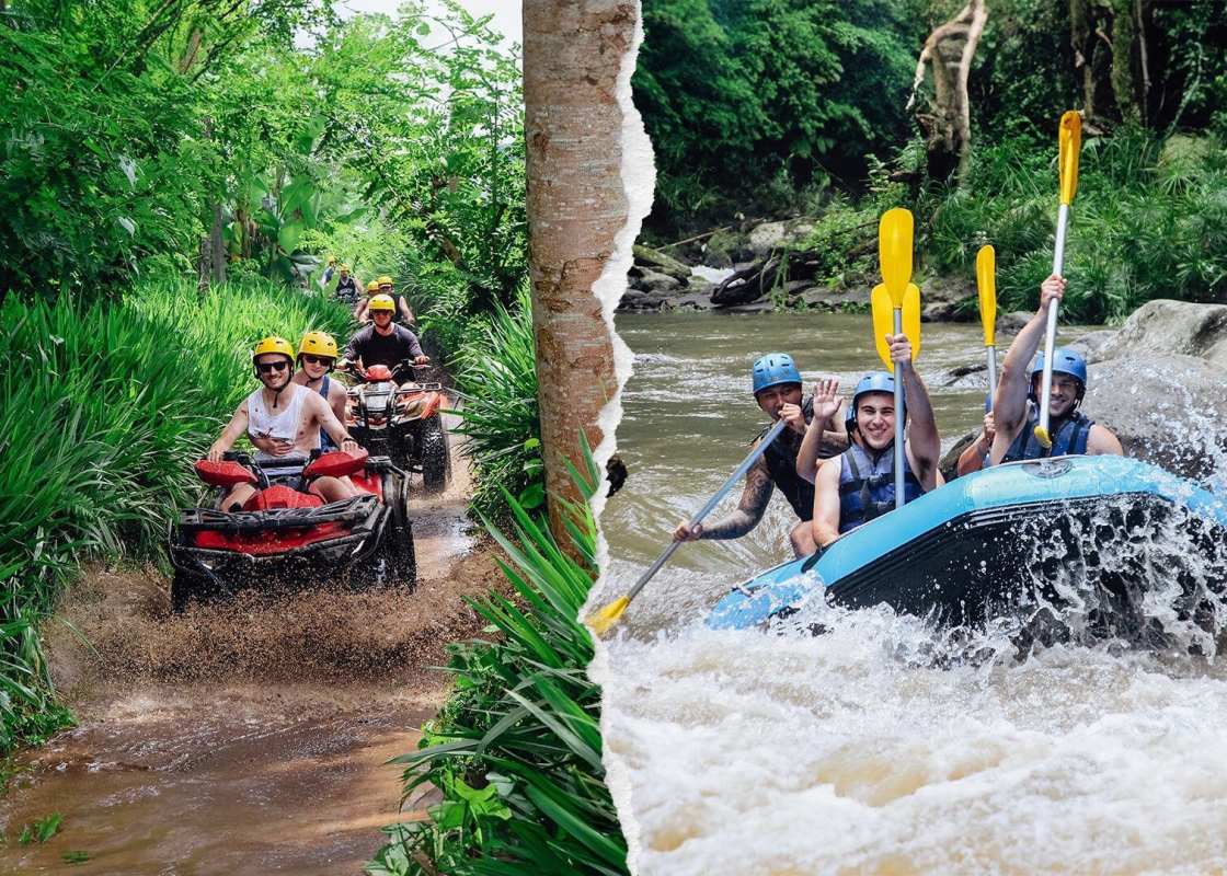 Bali ATV Quad Bike Through Tunnel, Waterfall, White Water Rafting