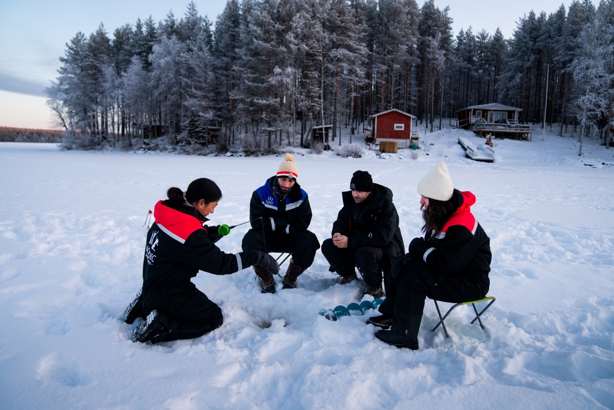 Arctic Day with Ice Fishing and Floating