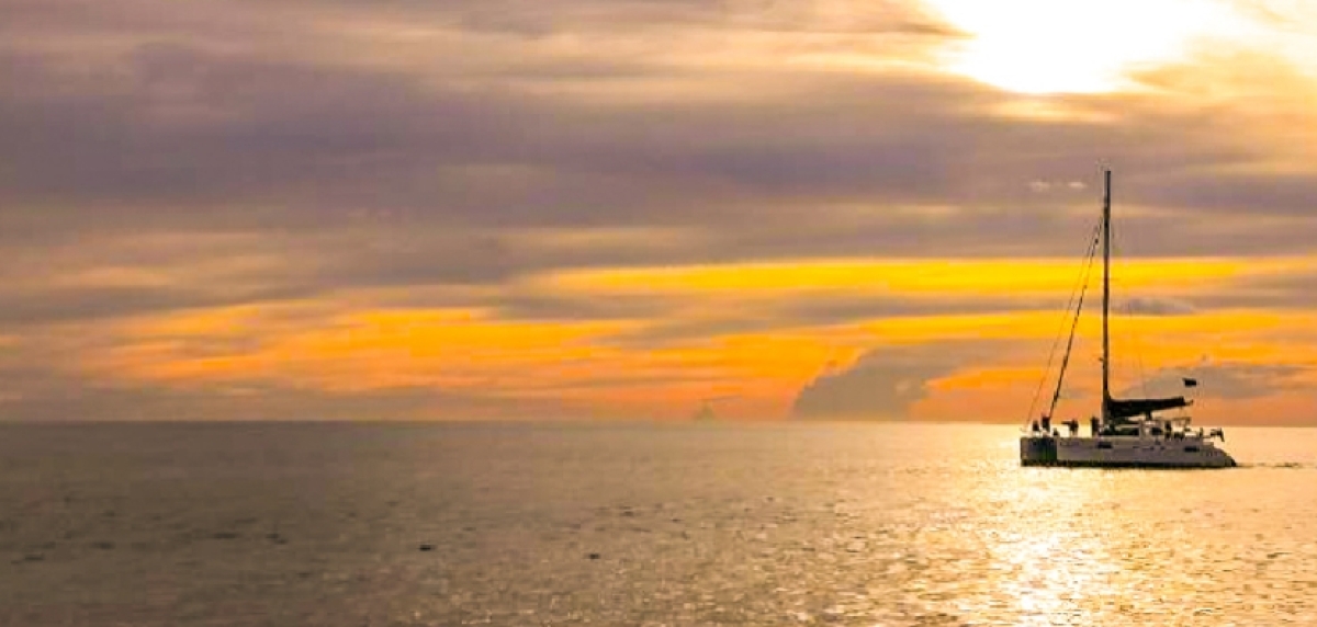Sunset Promthep + Coral by Yacht catamaran