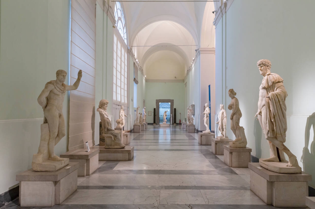 Entrance to the National Archaeological Museum of Naples with Pemcards Postcard