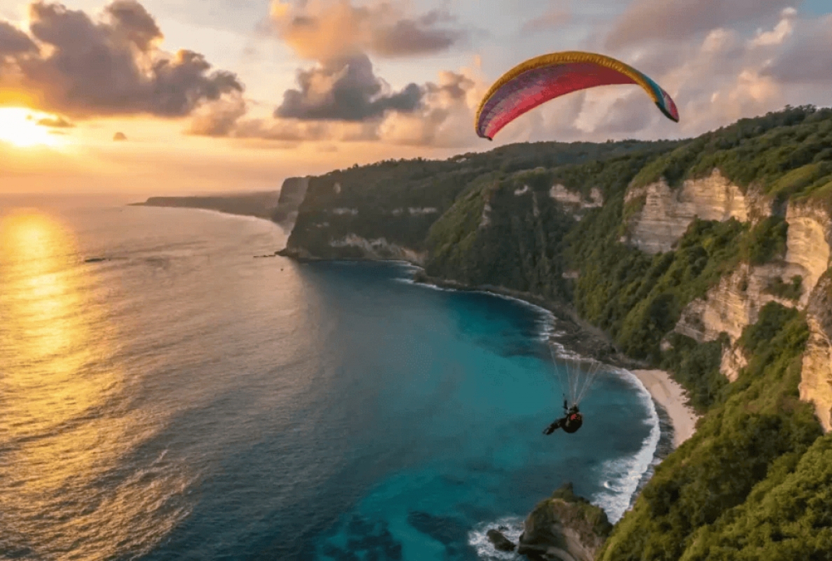 Bali Uluwatu Paragliding Flight Experience - Tandem Paragliding Over Uluwatu Cliffs